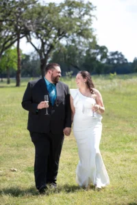 Beautiful couple during a mini wedding photoshoot in Katy TX at Mary Jo Peckham Park