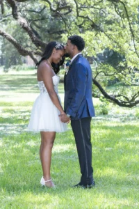 Teryni and Danzel Houston Courthouse Wedding and Rice University Outdoor Portraits